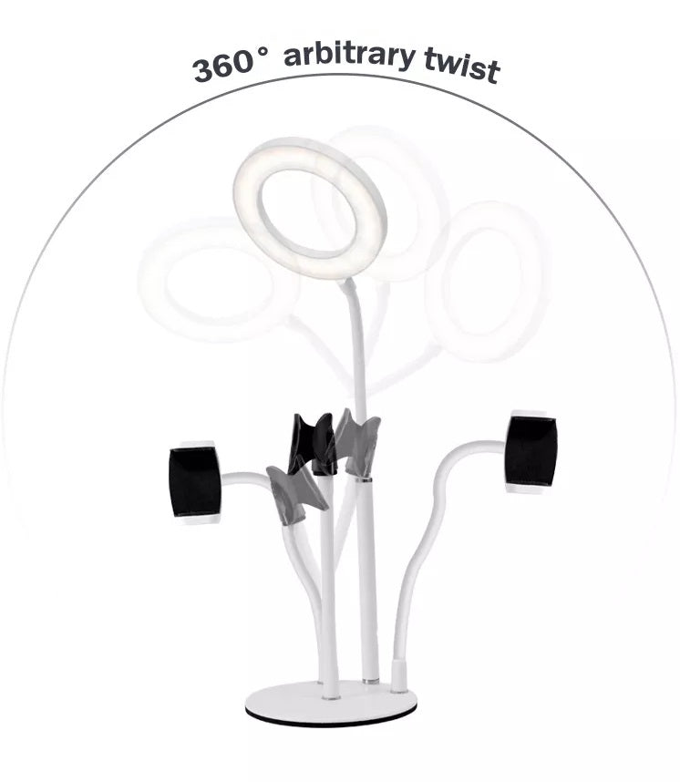 Aro De Luz de Escritorio A140 + Soporte Celular