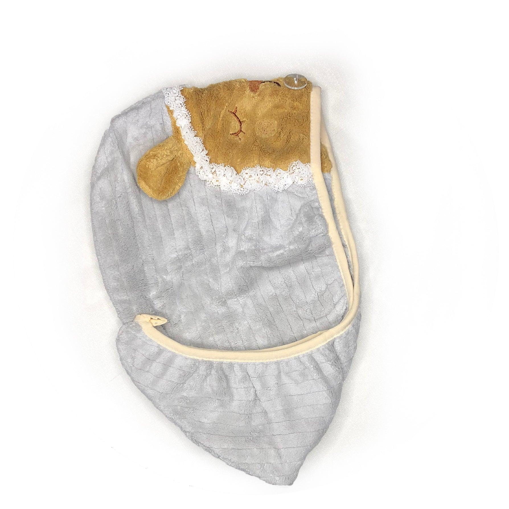 TOALLA CABELLO MICROFIBRA BEAR FACE LUJO 59X27CM 3C - 911hairco